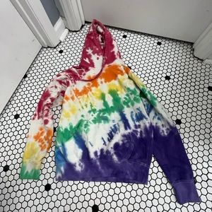 Boken tie dye pullover hoodie sweatshirt size small